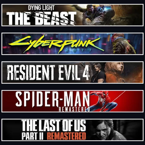  Beast +Cyberpunk +Evil 4 +Spider 1 +TLOU2